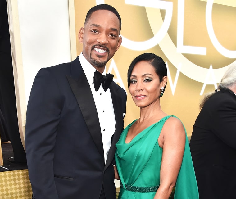 Will Smith and Jada Pinkett Smith at the 73rd Annual Golden Globe Awards